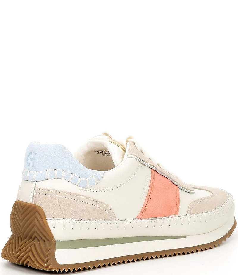 Cole Haan GrandPro Premier Leather and Suede Lace Up Runner Sneakers