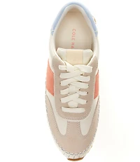 Cole Haan GrandPro Premier Leather and Suede Lace Up Runner Sneakers