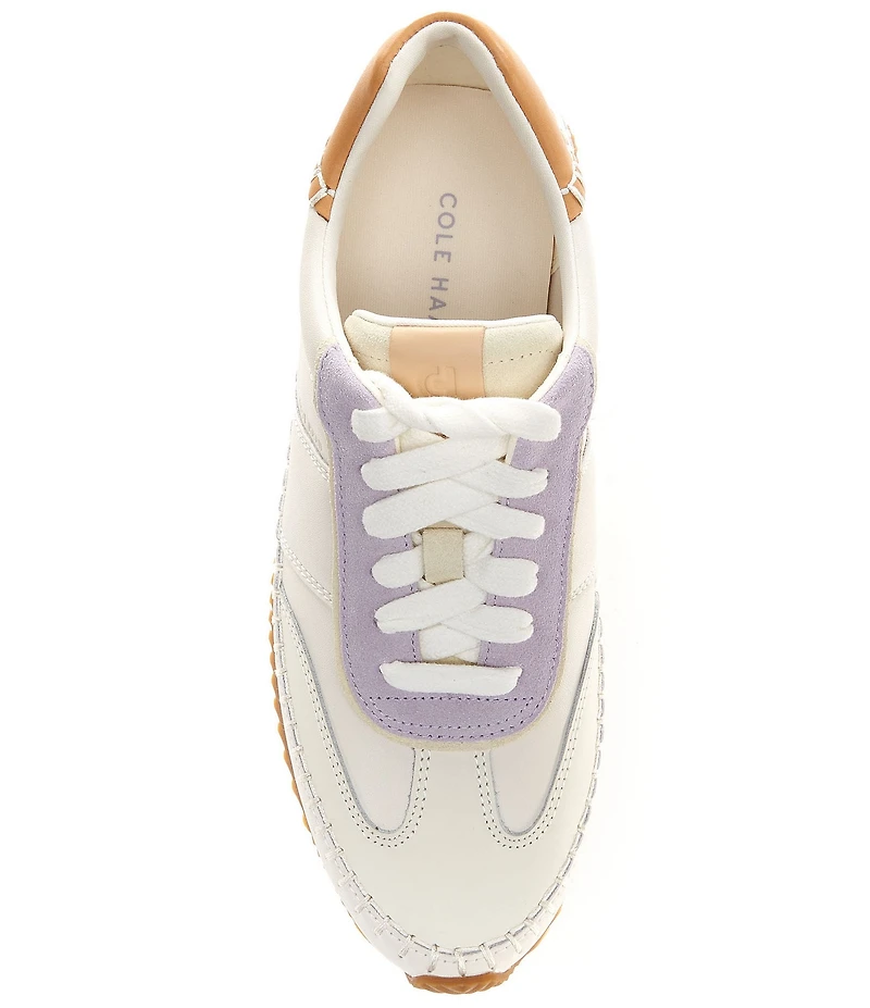 Cole Haan GrandPro Premier Leather and Suede Lace Up Runner Sneakers
