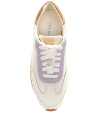 Cole Haan GrandPro Premier Leather and Suede Lace Up Runner Sneakers