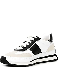 Cole Haan GrandPro Premier Leather and Suede Lace Up Runner Sneakers