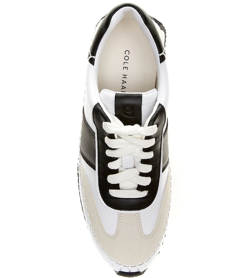 Cole Haan GrandPro Premier Leather and Suede Lace Up Runner Sneakers