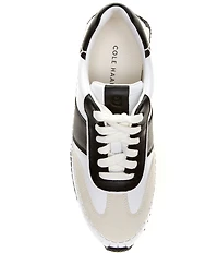 Cole Haan GrandPro Premier Leather and Suede Lace Up Runner Sneakers