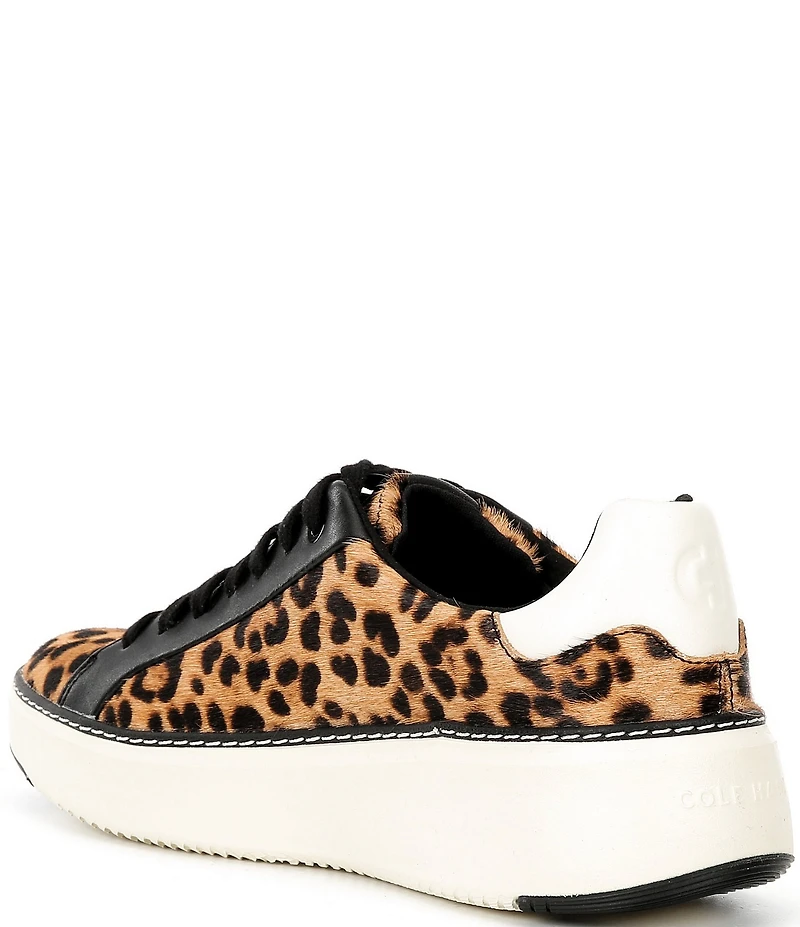 Cole Haan GrandPro Topspin Leopard Printed Haircalf Lace Up Sneakers