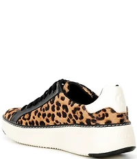 Cole Haan GrandPro Topspin Leopard Printed Haircalf Lace Up Sneakers