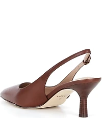 Cole Haan Hansell Leather Slingback Stack Heel Pumps