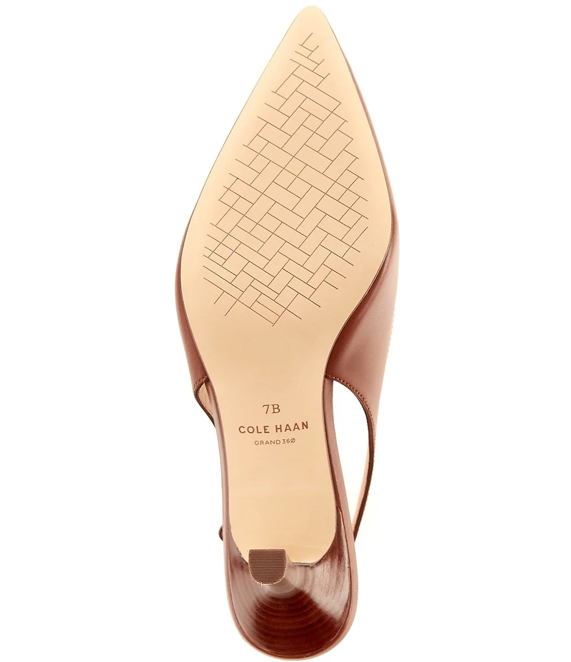 Cole Haan Hansell Leather Slingback Stack Heel Pumps