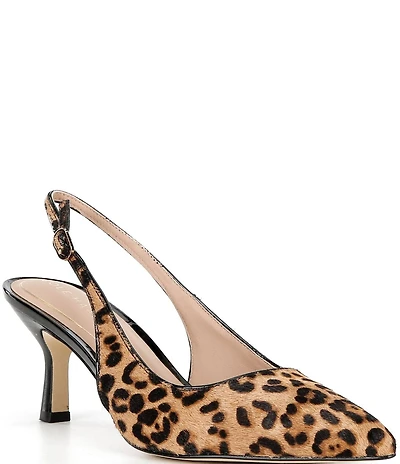 Cole Haan Hansell Leopard Print Haircalf Slingback Pumps