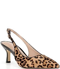 Cole Haan Hansell Leopard Print Haircalf Slingback Pumps
