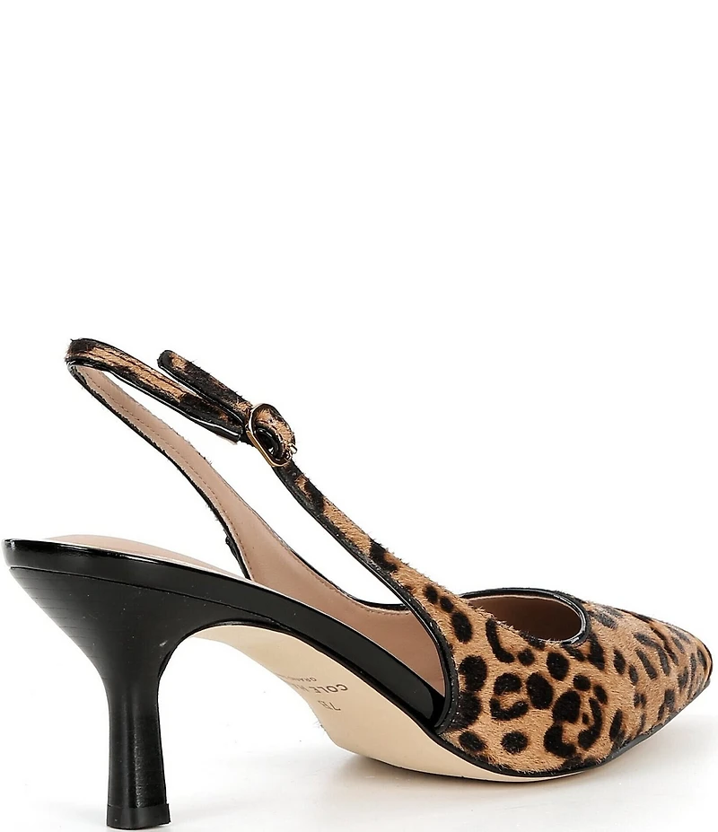 Cole Haan Hansell Leopard Print Haircalf Slingback Pumps