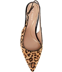 Cole Haan Hansell Leopard Print Haircalf Slingback Pumps