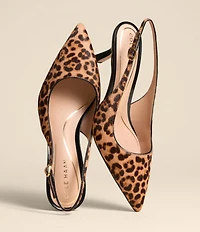 Cole Haan Hansell Leopard Print Haircalf Slingback Pumps