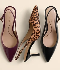 Cole Haan Hansell Leopard Print Haircalf Slingback Pumps