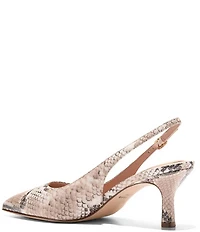 Cole Haan Hansell Snake Print Leather Slingback Pumps