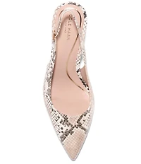 Cole Haan Hansell Snake Print Leather Slingback Pumps