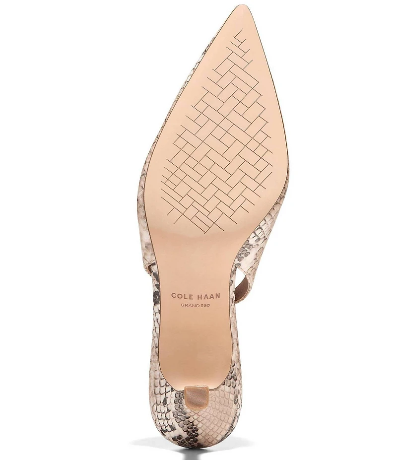 Cole Haan Hansell Snake Print Leather Slingback Pumps