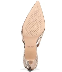 Cole Haan Hansell Snake Print Leather Slingback Pumps