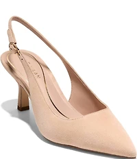 Cole Haan Hansell Suede Slingback Stack Heel Pumps