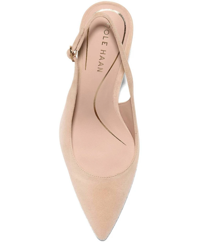 Cole Haan Hansell Suede Slingback Stack Heel Pumps
