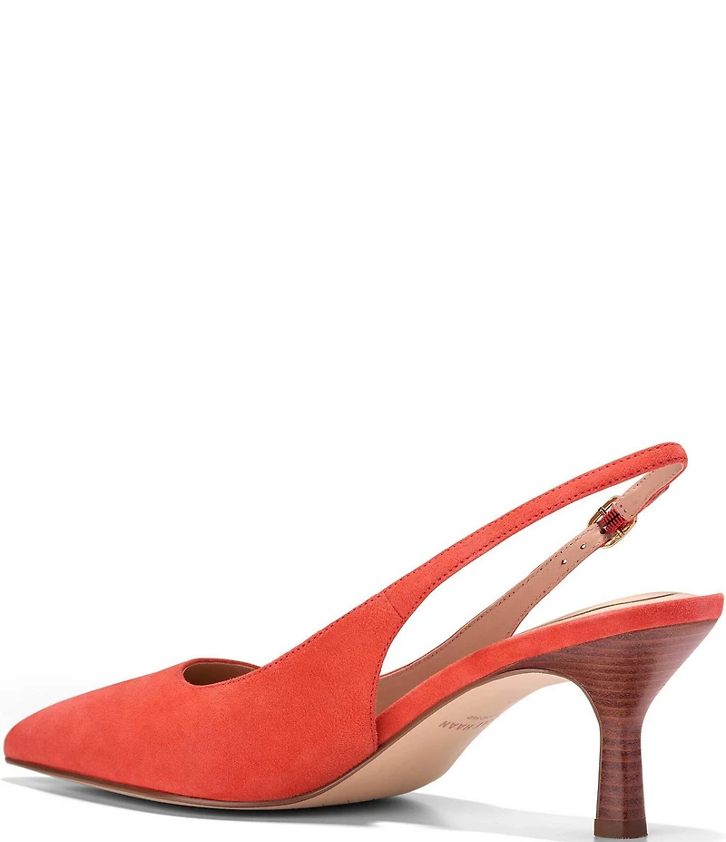 Cole Haan Hansell Suede Slingback Stack Heel Pumps