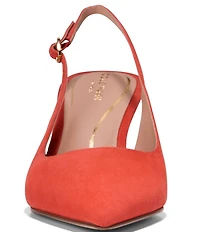 Cole Haan Hansell Suede Slingback Stack Heel Pumps