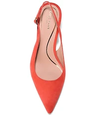Cole Haan Hansell Suede Slingback Stack Heel Pumps