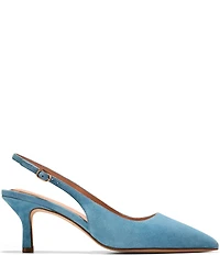 Cole Haan Hansell Suede Slingback Stack Heel Pumps
