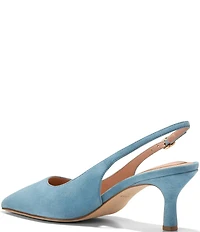 Cole Haan Hansell Suede Slingback Stack Heel Pumps