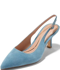 Cole Haan Hansell Suede Slingback Stack Heel Pumps