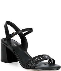 Cole Haan Josie Block Woven Leather Block Heel Sandals