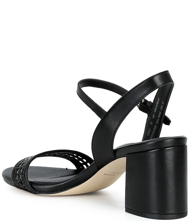 Cole Haan Josie Block Woven Leather Block Heel Sandals