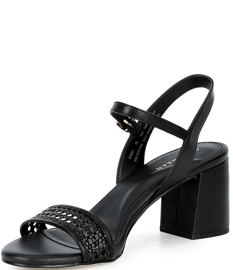 Cole Haan Josie Block Woven Leather Block Heel Sandals