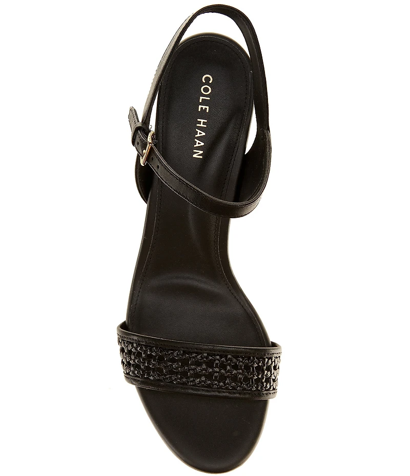Cole Haan Josie Block Woven Leather Block Heel Sandals