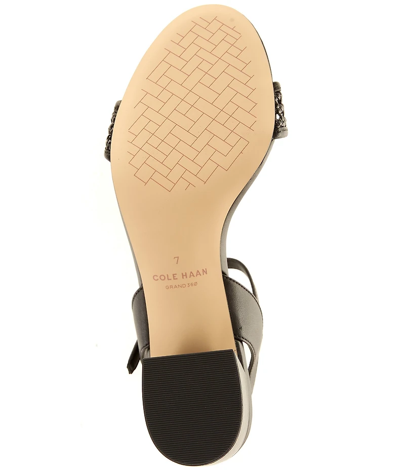 Cole Haan Josie Block Woven Leather Block Heel Sandals