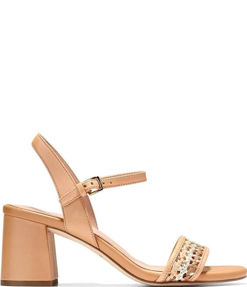 Cole Haan Josie Block Woven Leather Block Heel Sandals