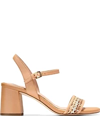Cole Haan Josie Block Woven Leather Block Heel Sandals