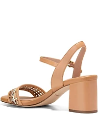 Cole Haan Josie Block Woven Leather Block Heel Sandals