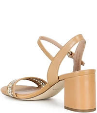 Cole Haan Josie Block Woven Leather Block Heel Sandals