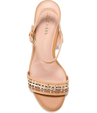 Cole Haan Josie Block Woven Leather Block Heel Sandals