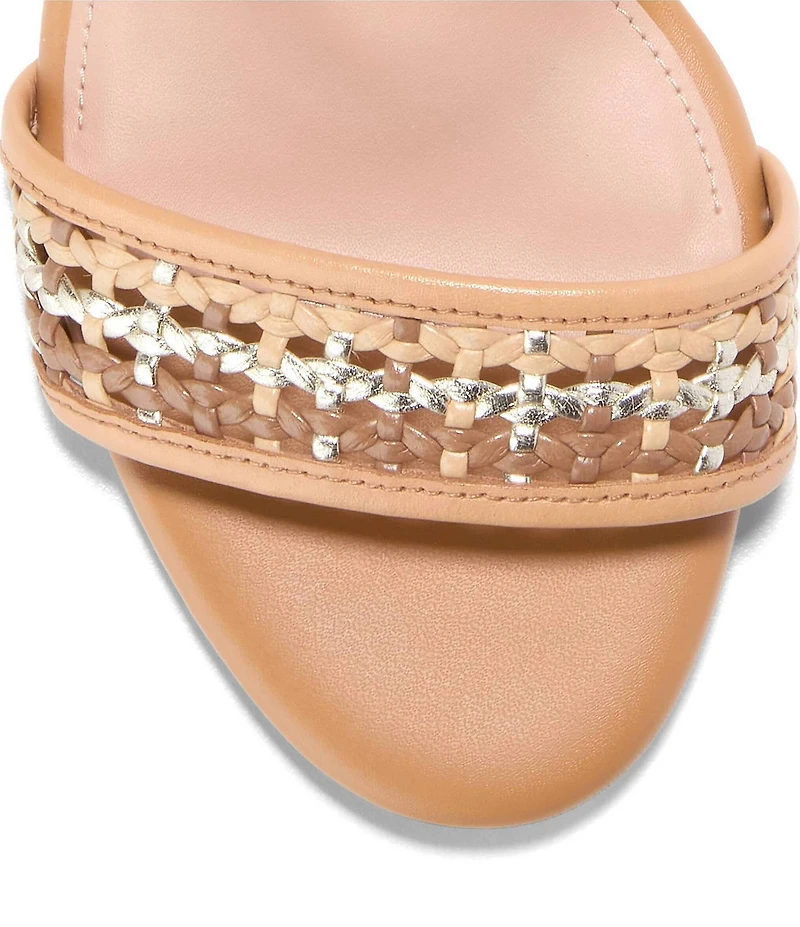 Cole Haan Josie Block Woven Leather Block Heel Sandals