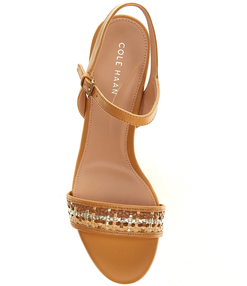 Cole Haan Josie Block Woven Leather Block Heel Sandals