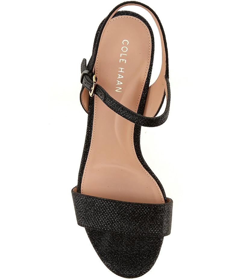 Cole Haan Josie Glitter Mesh Ankle Strap Dress Sandals