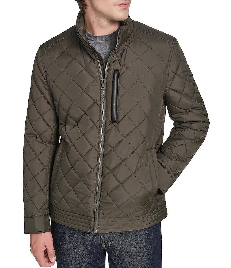 Cole Haan Diamond-Quilted Full Zip Jacket