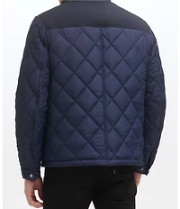 Cole Haan Tonal-Mixed-Media Sherpa Lined Quilted Jacket