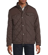 Cole Haan Tonal-Mixed-Media Sherpa Lined Quilted Jacket