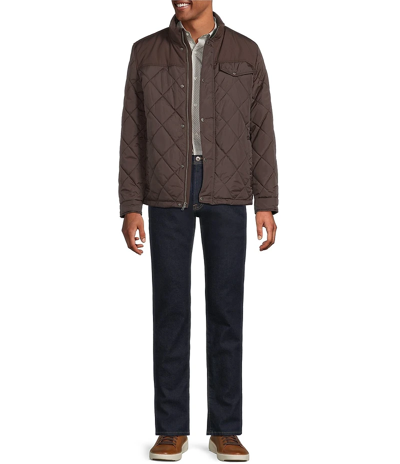 Cole Haan Tonal-Mixed-Media Sherpa Lined Quilted Jacket