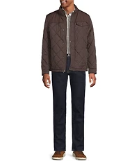 Cole Haan Tonal-Mixed-Media Sherpa Lined Quilted Jacket