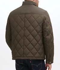 Cole Haan Tonal-Mixed-Media Sherpa Lined Quilted Jacket