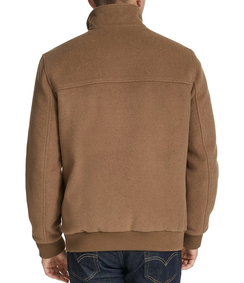 Cole Haan Long Sleeve Wool Blend Bomber Jacket