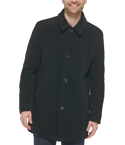 Cole Haan Wool Blend Collared Plush Car Coat